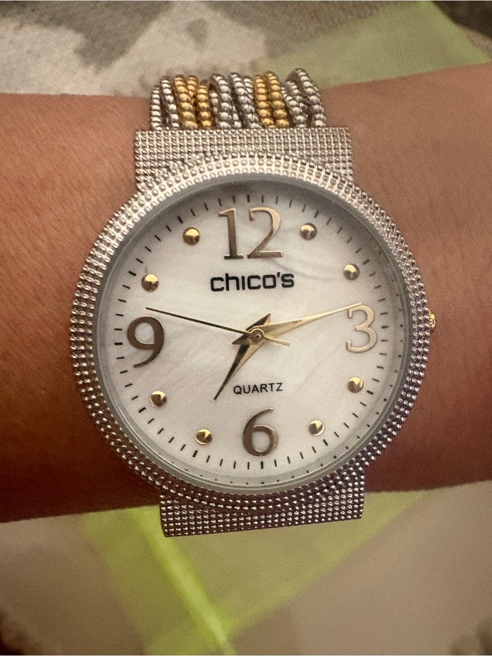 Chico's Gold & silver beaded Watch Bracelet
